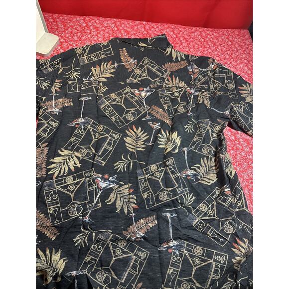 Ron Chereskin Rayon Shirt Mens M Beige Printed Short Sleeve Button Hawaiian V1 - Picture 5 of 5